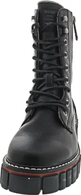 Produktbild von Mustang Damen Stiefelette Biker Plateau chunky Sohle Reißverschluss 1447-504, Größe:39 EU, Farbe:Schwarz