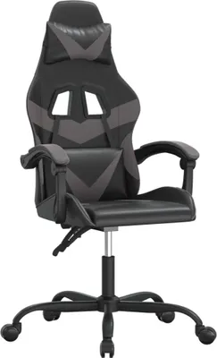 Produktbild von Gaming-Stuhl Schwarz und Grau Kunstleder