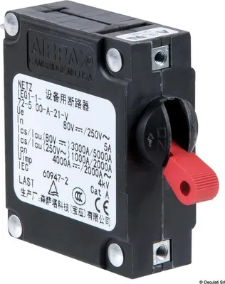 Zdjęcie produktu dla Wyłącznik magnetohydrauliczny 50A DC/AC 12-220V Osculati 14.736.50
