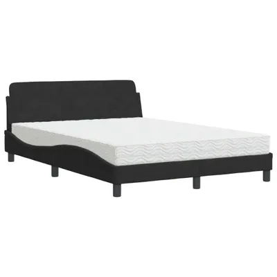 Produktbild von Bett mit Matratze "Dover" Schwarz 140x190 cm Samt