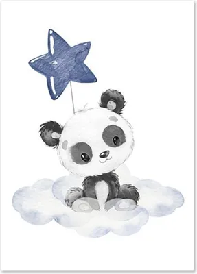 Produktbild von TPFLiving Kunstdruck LW-1013 (OHNE RAHMEN) Poster - Leinwand - Wandbild - Hochauflösender Giclée-Druck, langlebig und hochwertig - Mond, Sterne, Wolken für Kinderzimmer -  - Größe: 60x80cm