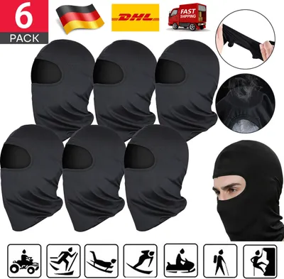 Produktbild von 6 X Sturmhaube Gesichtsmaske Balaclava Face Mask Winddicht Fahrradmaske Warm Bike Ski