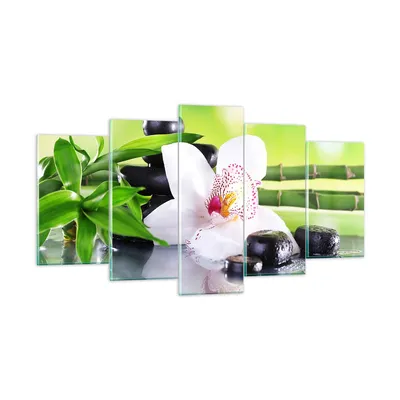 Produktbild von Bilder auf glas - blume orchidee - 160x85cm - Glasbilder - Wandbilder - Kunstdruck - zum Aufhängen bereit - Wanddekoration aus Glas - Glas Bilder - Wandbild auf Glas - 5 Teile - GEA160x85-3659