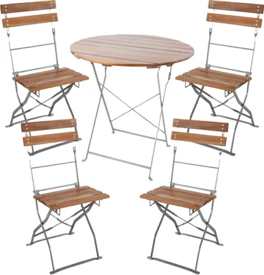 Image de set de 5 meubles de jardin de bière pliables Ø80cm