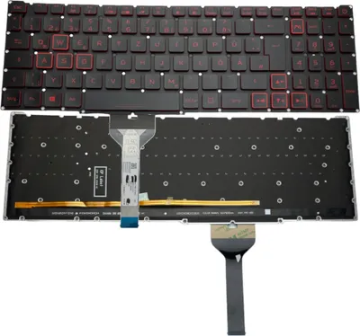 A laptop keyboard and its internal components are displayed against a white background.