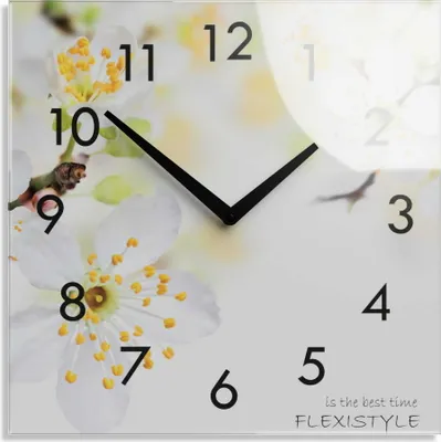 Image de Horloge murale en verre KIRSCHBLÜTE