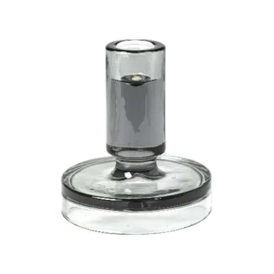 Produktbild von Broste Copenhagen Copenhagen Petra Kerzenständer Glas Smoke Grey 10cm