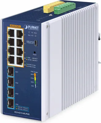 Produktbild von PLANET Industrial L2/L4 8-Port PoE++ Managed Switch IGS-4215