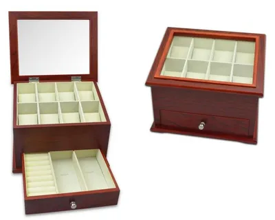 Produktbild von Elegante Holz-Uhrenbox für 10 Uhren und Schmuck
