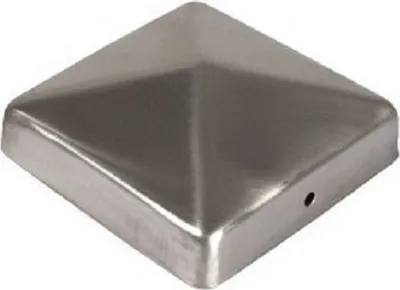 Produktbild von Edelstahl Pfosten-Abdeckkappen 4er Set in Pyramide Optik 91x91mm