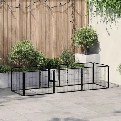 Obrázek produktu pro vidaXL ohrádka pro psy 8 panelů ocel 60 x 80 cm černá
