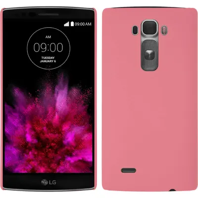 Produktbild von PhoneNatic Case kompatibel mit LG G Flex 2 - Hülle rosa gummiert Hard-case + 2 Schutzfolien