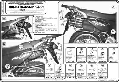 Produktbild von Monokey Seitlicher Kofferraumträger Für Honda Xl 600V Transalp `94-99 - Auch Monokey Nachrüstbare K-Venture Alu Und K'mi Kofferräume