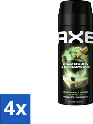 Produktbild von Ax Deodorant Körperspray Green Mojito + Zedernholz 150 ml - Vorteilspack - 4 Stücke