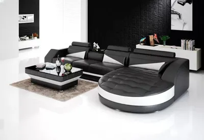 Produktbild von Designer Ecksofa Wohnlandschaft Ledersofa Sofa Sofa Couch Polster Lform Orange