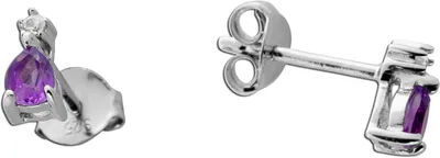 Produktbild von Amethyst Ohrstecker Silber 925 brasilianische nat. Amethyste weiße nat. Zirkone