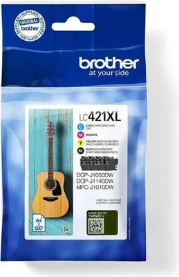 Produktbild von Tintenpatronen Multipack, BROTHER LC421XLVAL, Schwarz, Cyan, Magenta, Gelb, 500 Seiten, für DCP-J1050DW, MFC-J1010DW, DCP-J1140DW