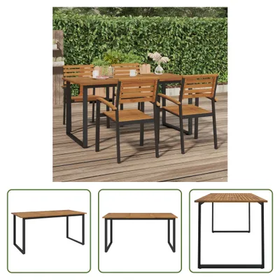 Produktbild von The Living Store Gartentisch mit Beinen in U-Form 160x80x75 cm Massivholz Akazie