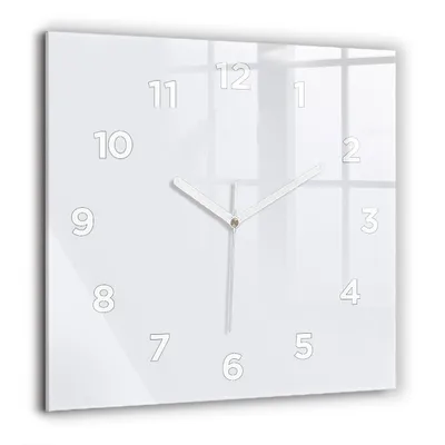 Produktbild von Wallfluent Große Wanduhr – Stilles Quarzuhrwerk - Uhr Dekoration Wohnzimmer Schlafzimmer Küche - Zifferblatt - weiße Zeiger - 60 cm - Weiß