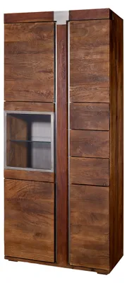 Immagine prodotto di MASSIVMOEBEL24 | Vetrina in legno di mango 90x45x204 marrone laccato AMSTERDAM #08