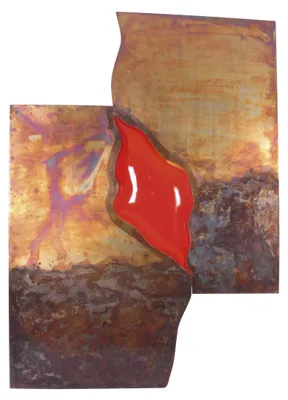 Obrázok produktu pre Dekoratívny kovový obraz, červený, 77 x 102 x 9 cm, patica E14