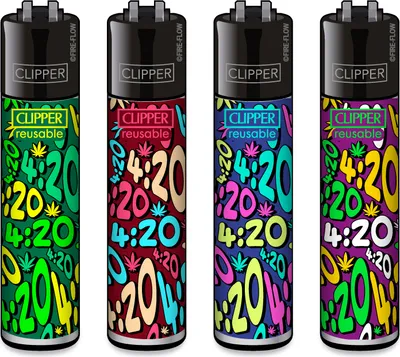 Produktbild von Clipper Feuerzeug 4er Set FFX It's 420