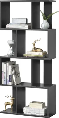 Produktbild von [en.casa] Bücherregal Regal Standregal Medienregal Aktenregal Aufbewahrung Büro Dunkelgrau