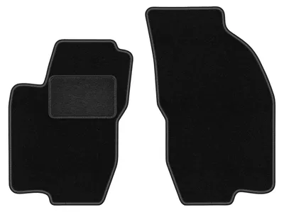 Produktbild von Velours-Fußmatten Vorne passend für Alfa Romeo 156 (Limousine, Kombi, Kombi, Bj. 2000-2006) –  schwarz, passgenau, mit Befestigungen set 2 Stk. - STANDARD