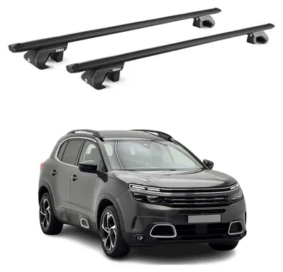 Image de Barres de toit transversales pour Citroen C5 Aircross 2018-2025 Alu Noir ABE, Image générée par une IA