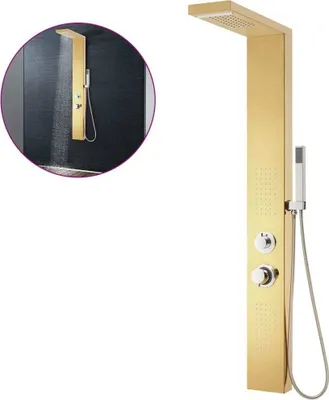 Produktbild von vidaXL Duschpaneel-System Edelstahl 201 Golden