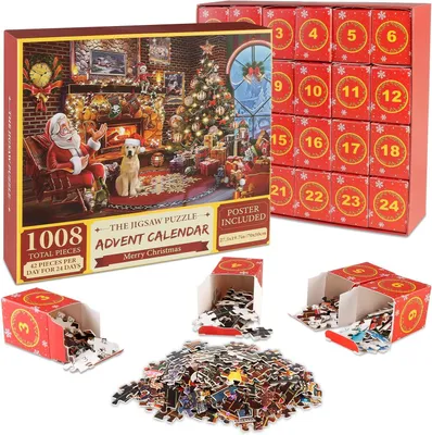 Obrázek produktu pro Vánoční adventní kalendář, puzzle, 1008 dílků, 24 dní
