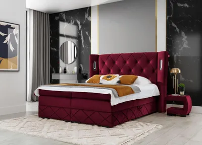 Immagine prodotto di Cameretta di design 3 pezzi letto completo comodino legno moderno letto imbottito