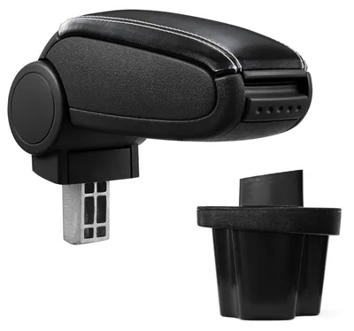 Armlehne Mittelarmlehne Leder Bezug Schwarz / Weiß für Hyundai Accent 2006 – Produktansicht