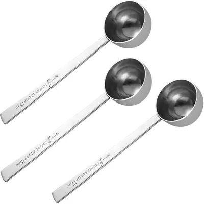 3er-Set Kaffeelöffel aus Edelstahl, 15 ml, mit langem Griff