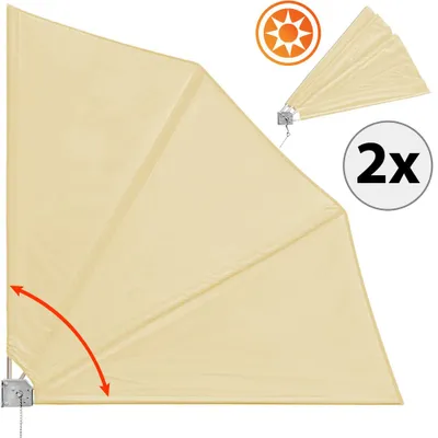 Produktbild von DETEX® 2x Balkonfächer Sichtschutz inkl. Abdeckung 140x140cm Wetterfest UV-beständig Terrasse Seitenmarkise Sonnenschutz Wandhalterung Anthrazit