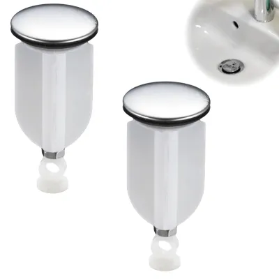 Produktbild von 2 Stück 40 mm Abflussstopfen, Universal-Abflussstopfen, höhenverstellbar, Abflussstopfen für Küchen-, Badezimmer- und Standardspülen (weiß)