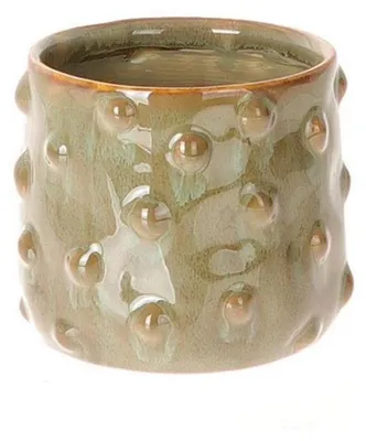 Image de Pot de fleurs Hbx Natural Living Bozzola, ø 11,5 x h 11 cm, vert olive