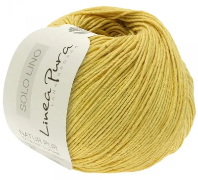 Produktbild von Lana Grossa SOLO LINO Linea Pura 50 g nachhaltiges Leinengarn aus 80 Prozent recycelten Fasern 120 m, Farbe:032 - Gelb