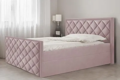 Produktbild von Bett, Boxspringbett DORMI mit Fußteil, OHNE Topper, Federkern, Doppelbett, Stauraum, 180x200 cm, (Rosa - Itaka 38)