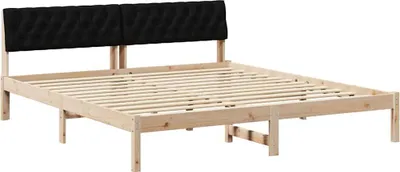 Produktbild von vidaXL Bettgestell Braun und Schwarz 180 x 200 cm Massivholz Kiefer
