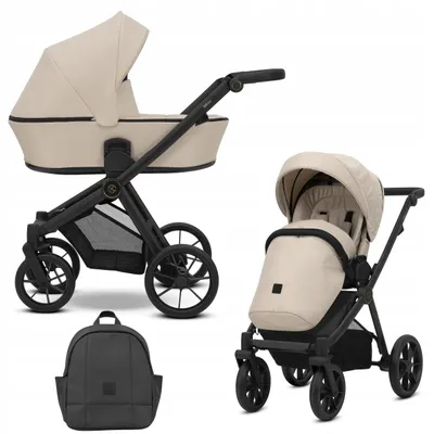 Image de Poussette Kunert 2en1 BRAV grise avec cadre noir, roues grises et design moderne