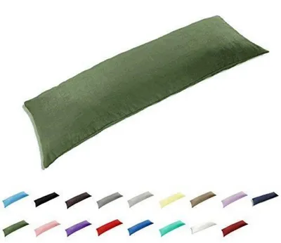 Obrázok produktu pre Poťah na vankúš pre anatomický vankúš, 51x180 cm, olivovo zelený, 100% bavlna, 300 TC, zapínanie na zips