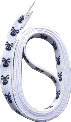 Produktbild von SNORS bedruckte Schnürsenkel flach - TOTENKOPF WEISS - 10mm - 140cm