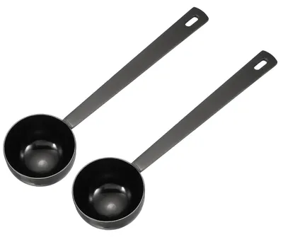 2 Messlöffel 30 ml, Edelstahl, schwarz, langer Griff