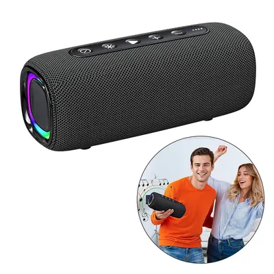 Produktbild von Tragbarer Bluetooth-Lautsprecher, wasserdicht, Musikbox mit LED-Lichtern, TWS, 25h Spielzeit, ideal für Zuhause & Party