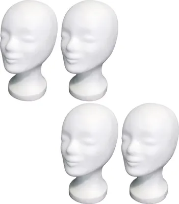 Produktbild von 4 x FP Styroporkopf weiss - TOP Markenqualität  (mit Loch im Boden)