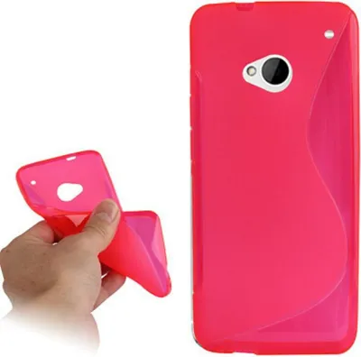 Produktbild von Schutzhülle Motiv Handyhülle Case für HTC One M7 Transparent / Pink