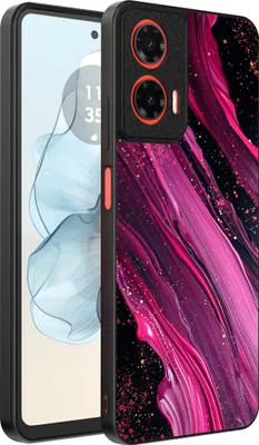 Immagine prodotto di Smartphonica Custodia per telefono adatta a Motorola Moto G04 - G24 - G24 Power - E14 con stampa in marmo - Custodia posteriore in TPU con design in marmo - Viola Rosa