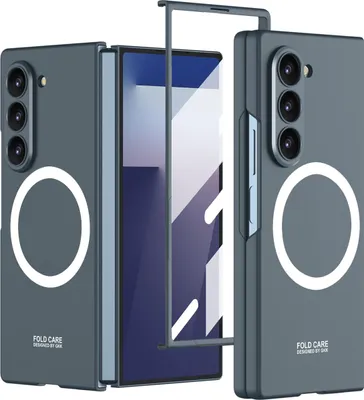 Produktbild von Hülle für Samsung Galaxy Z Fold 7, Kompatibel mit MagSafe, Hart PC Matt Magnetische Schutzhülle mit Displayschutz Grün