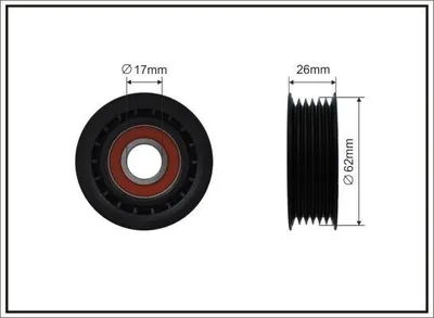 Produktbild von CAFFARO 500173 Spannrolle Keilrippenriemen 62mm für FORD Fiesta Mk6 Schrägheck (JA8, JR8) FOCUS III Turnier Kuga Mk2 (DM2) MONDEO IV Turnier (BA7)